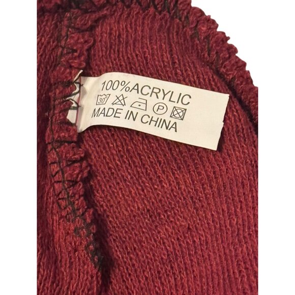 Yacht & Smith Unisex Burgundy Red Knit Beanie - Picture 6 of 7